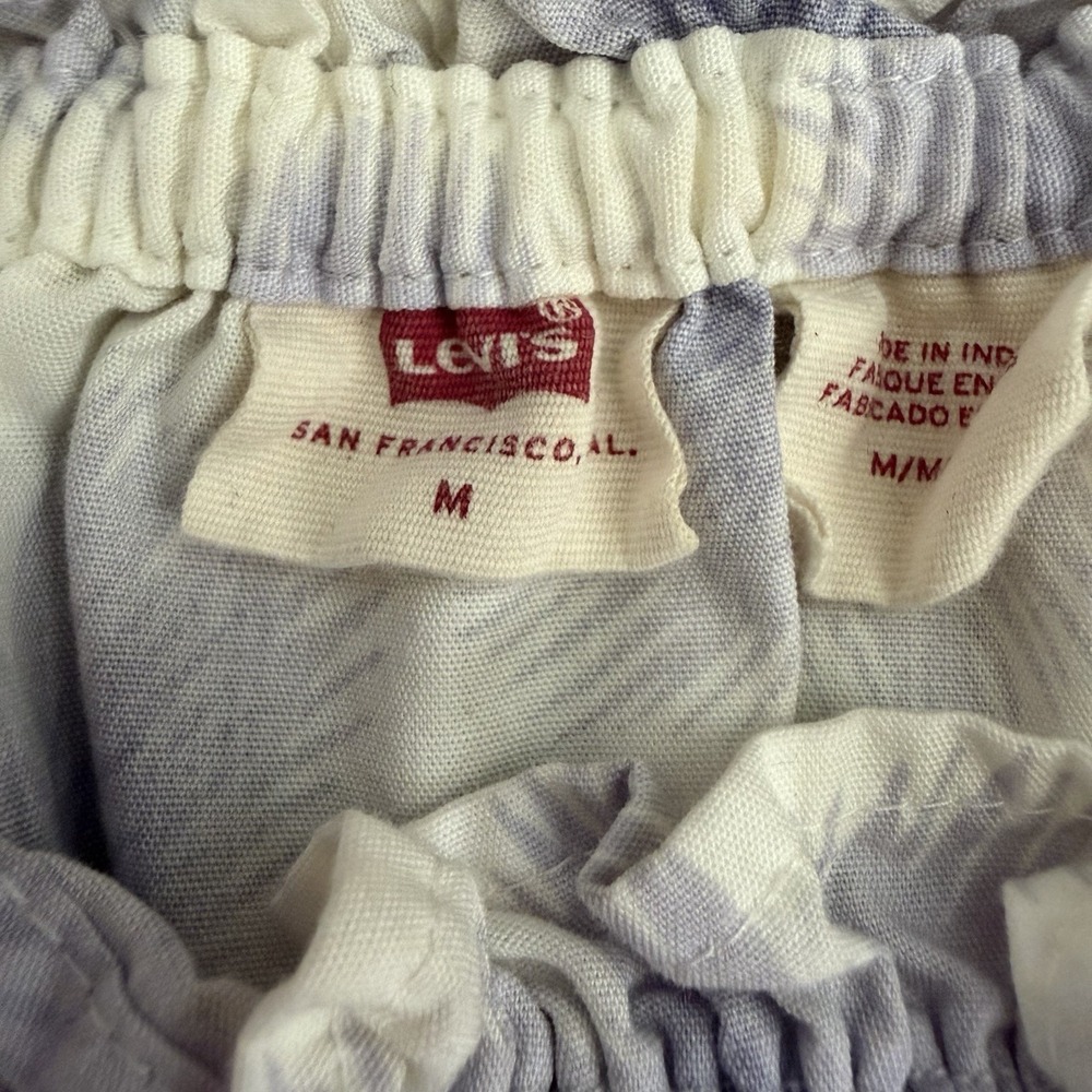Levi's Tilly Smocked Blouse MEDIUM Starburst Cool Dusk Milkmaid Top Cottagecore‎ - Picture 7 of 11